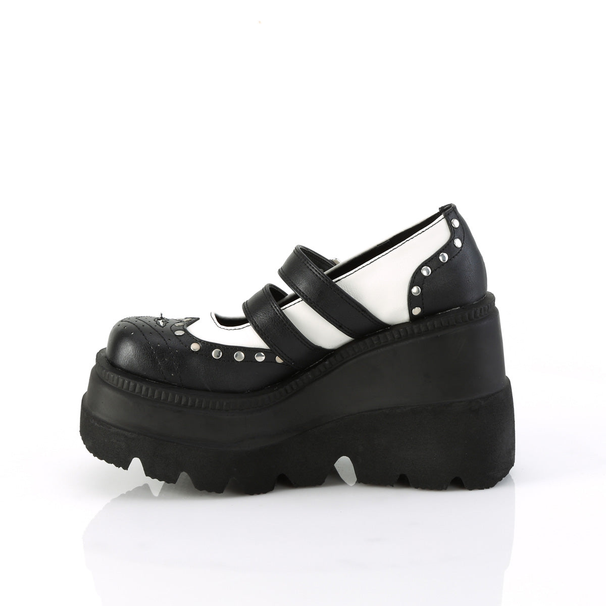 SHAKER-27 **4 1/2" Wedge PF Double Strap Maryjane