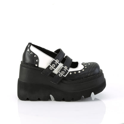 SHAKER-27 *4 1/2" Wedge PF Double Strap Maryjane