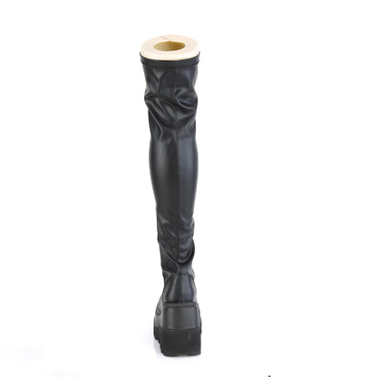 SHAKER-374 4 1/2" Wedge PF Lace-Up Thigh-High Boot, Outside Zip