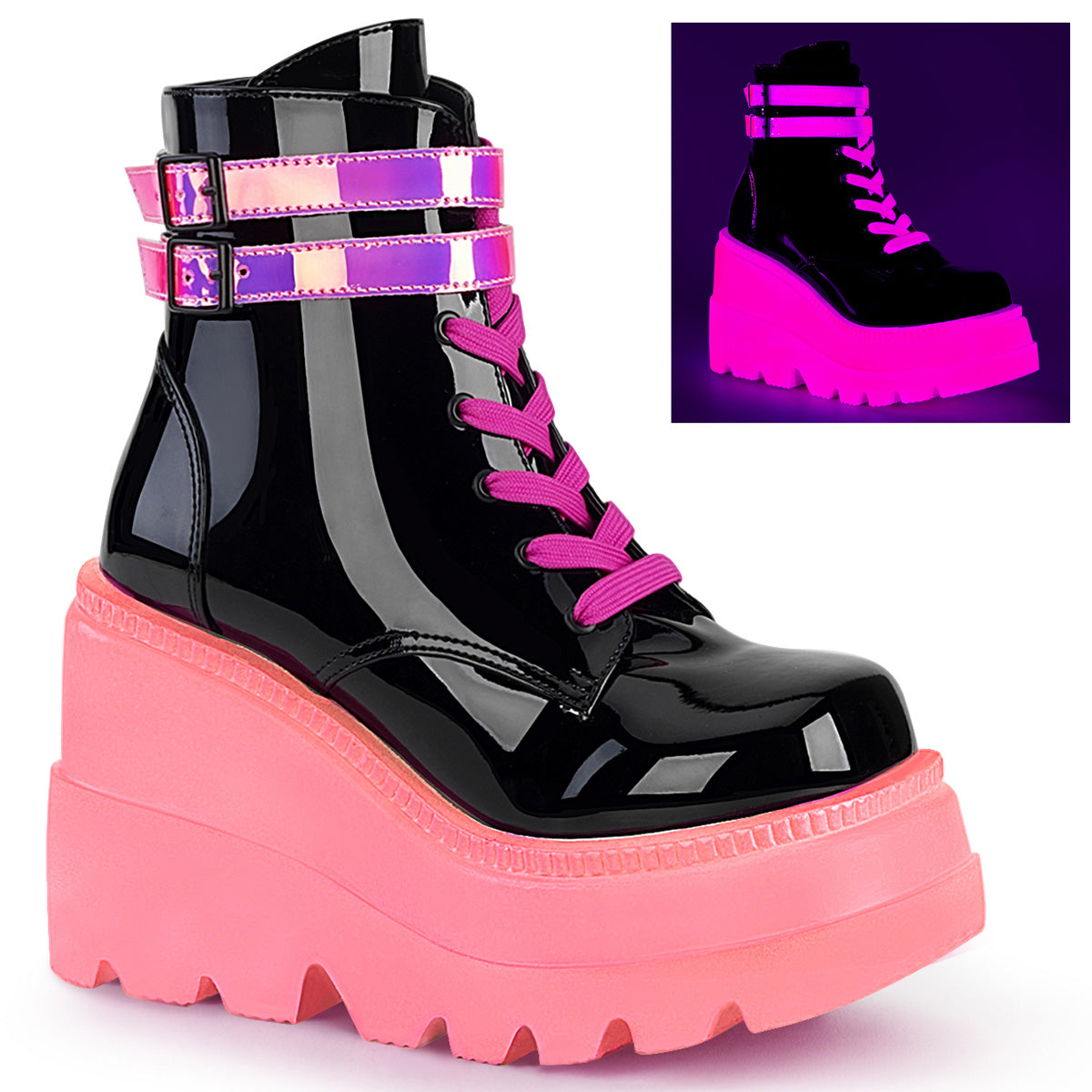 SHAKER-52 4 1/2" Wedge PF Ankle Boot, Side Zip