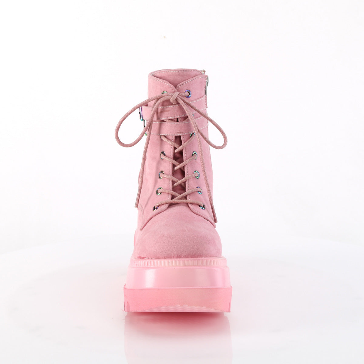SHAKER-52 4 1/2" Wedge PF Lace-Up Ankle Boot, Side Zip