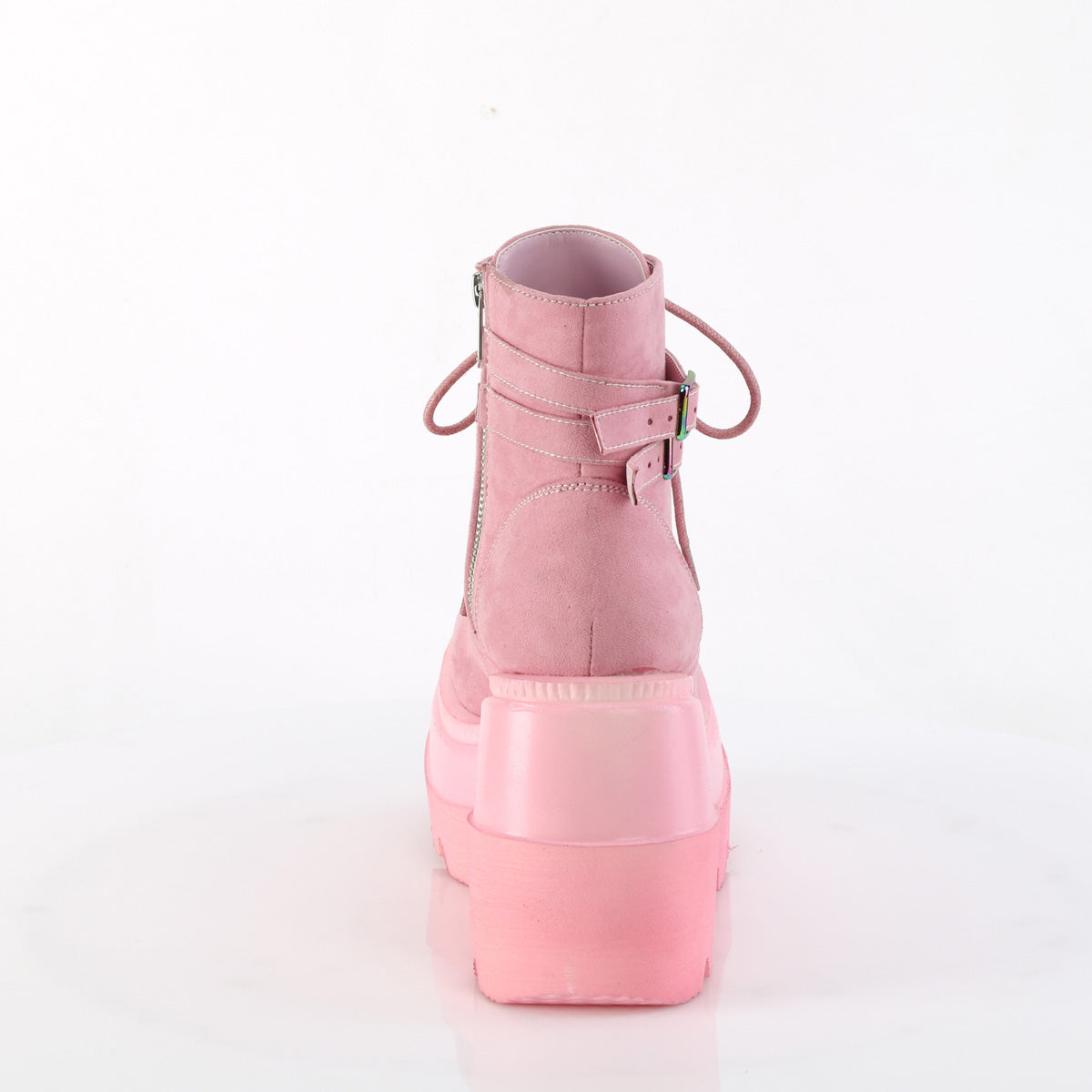 SHAKER-52 4 1/2" Wedge PF Lace-Up Ankle Boot, Side Zip