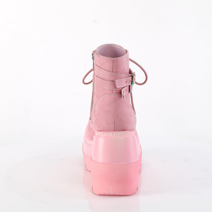 SHAKER-52 4 1/2" Wedge PF Lace-Up Ankle Boot, Side Zip