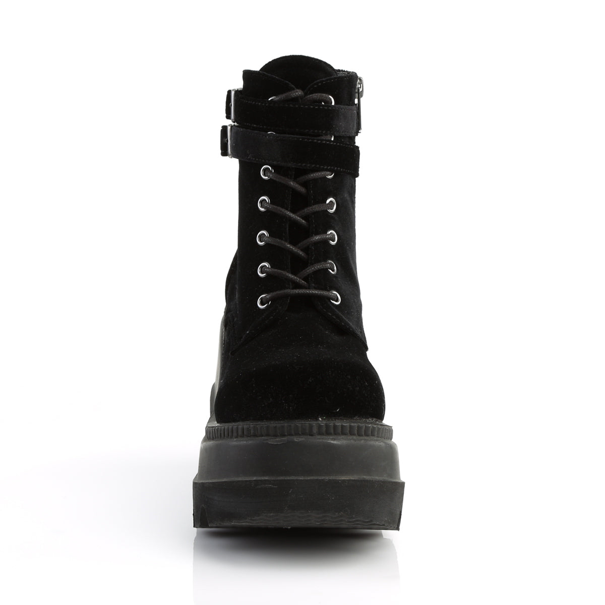 SHAKER-52 *4 1/2" Wedge PF Lace-Up Ankle Boot, Side Zip