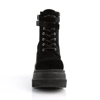 SHAKER-52 *4 1/2" Wedge PF Lace-Up Ankle Boot, Side Zip