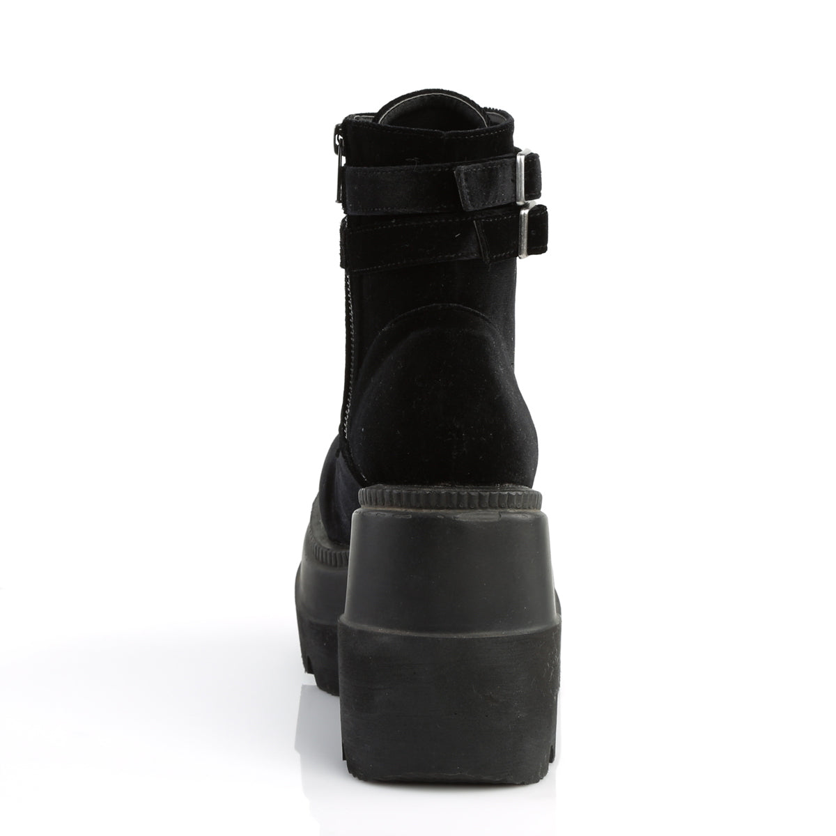 SHAKER-52 *4 1/2" Wedge PF Lace-Up Ankle Boot, Side Zip
