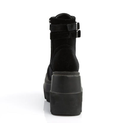 SHAKER-52 *4 1/2" Wedge PF Lace-Up Ankle Boot, Side Zip