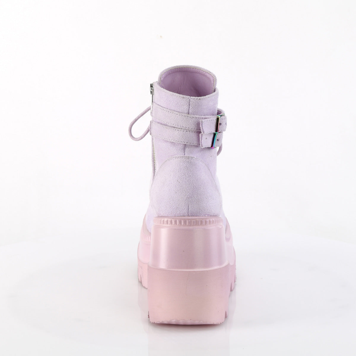 SHAKER-52 4 1/2" StackedWedgePF Lace-UpAnkle Boot w/BuckleStraps
