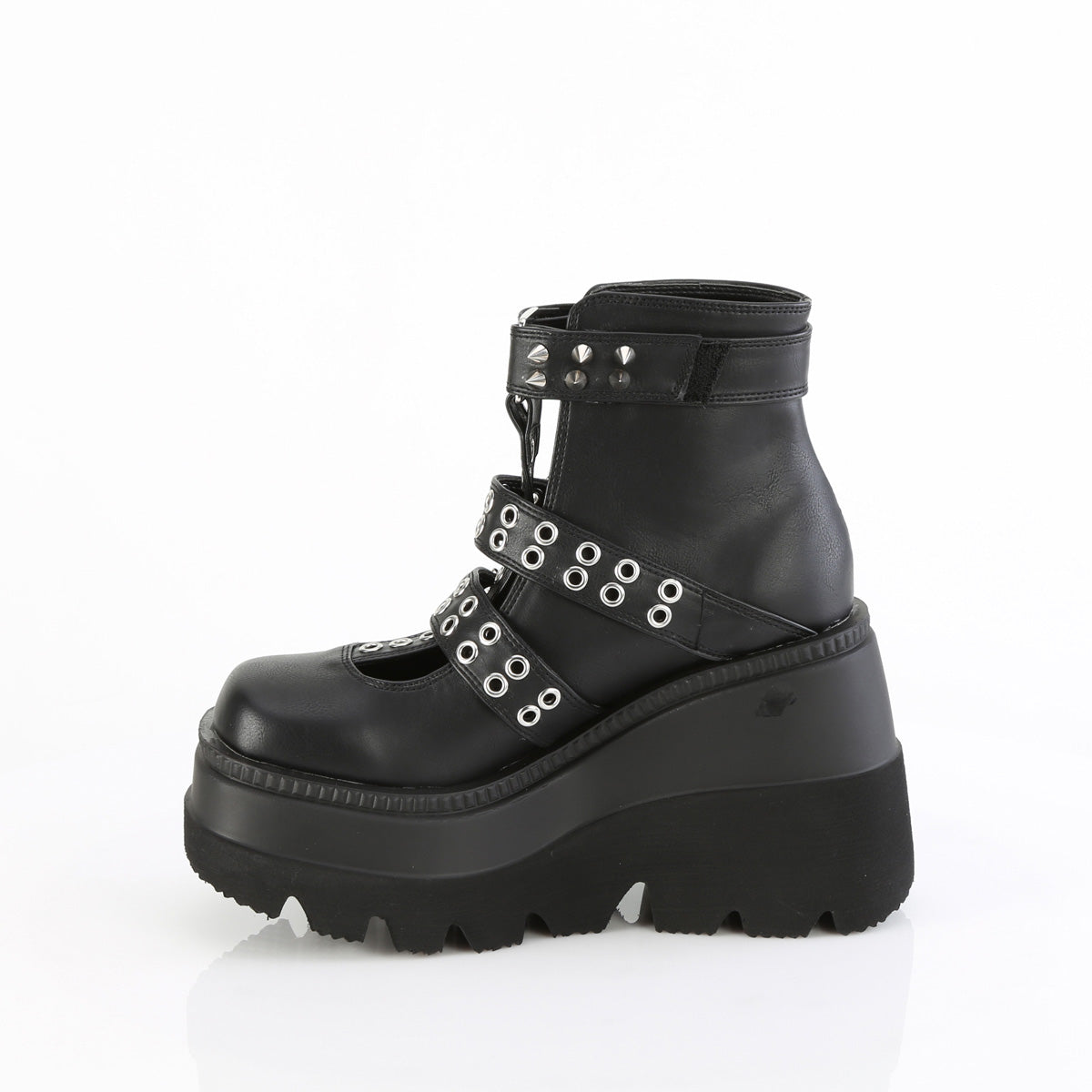 SHAKER-62 *4 1/2" Wedge Platform Cage Bootie, Back Zip