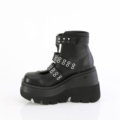 SHAKER-62 *4 1/2" Wedge Platform Cage Bootie, Back Zip