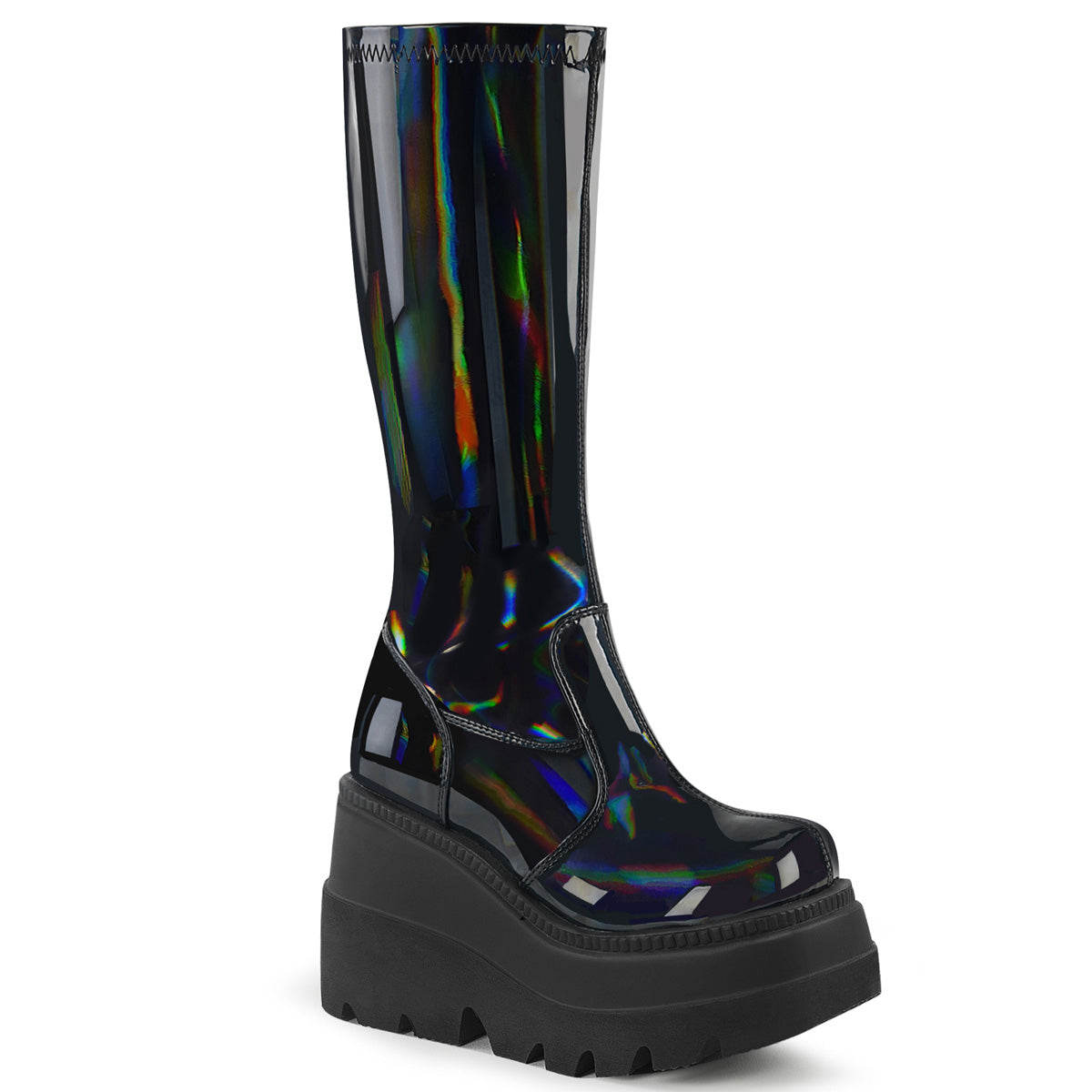 SHAKER-65 4 1/2" Wedge PF STR Knee High Boot, Back Zip