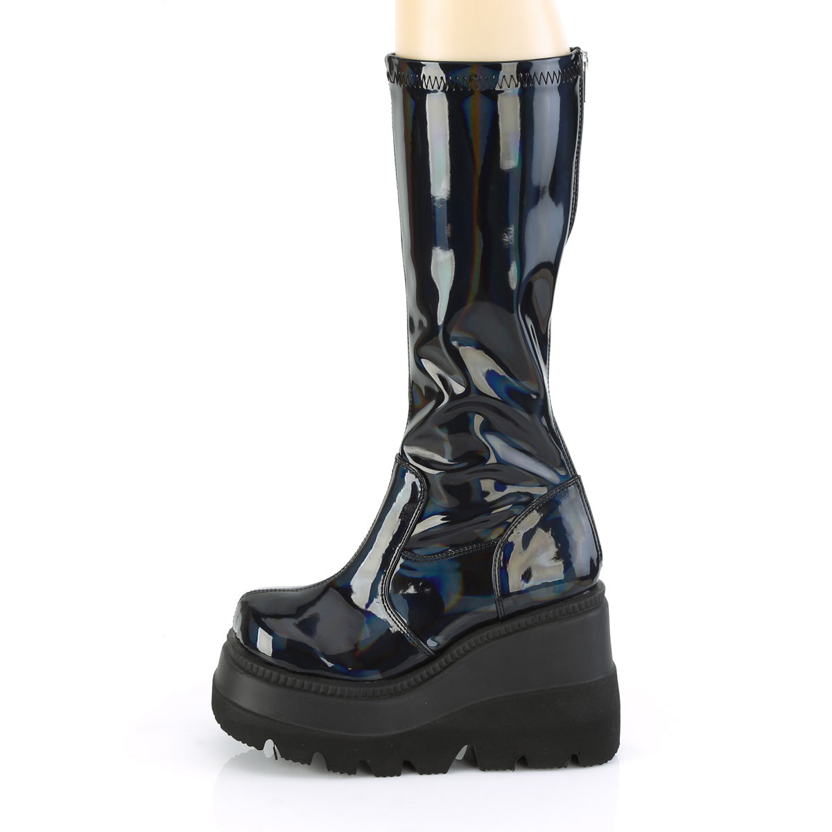SHAKER-65 4 1/2" Wedge PF STR Knee High Boot, Back Zip