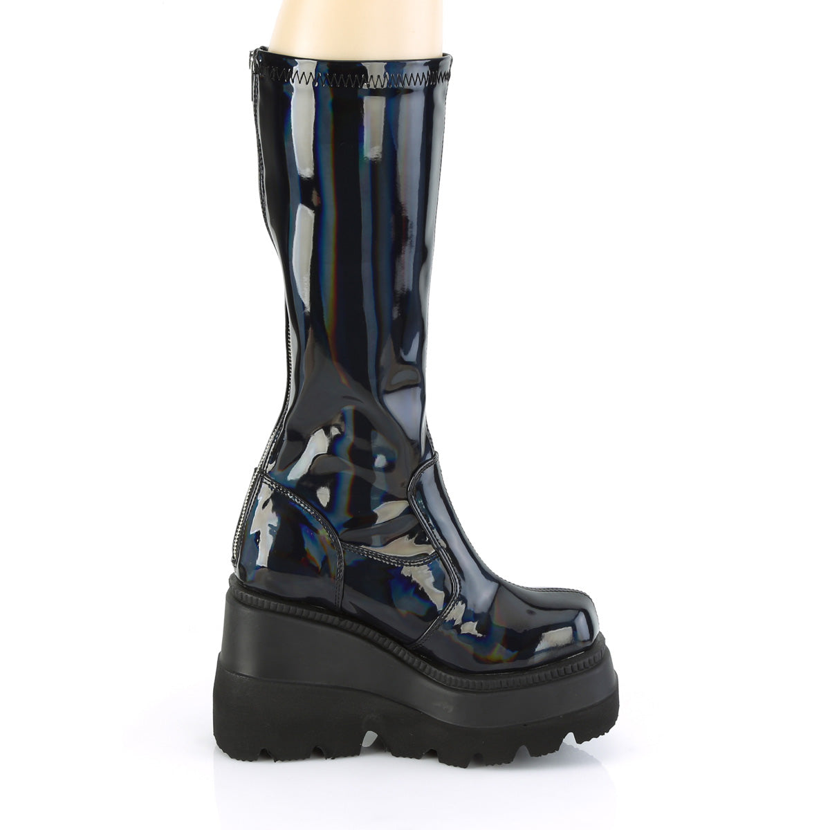 SHAKER-65 4 1/2" Wedge PF STR Knee High Boot, Back Zip