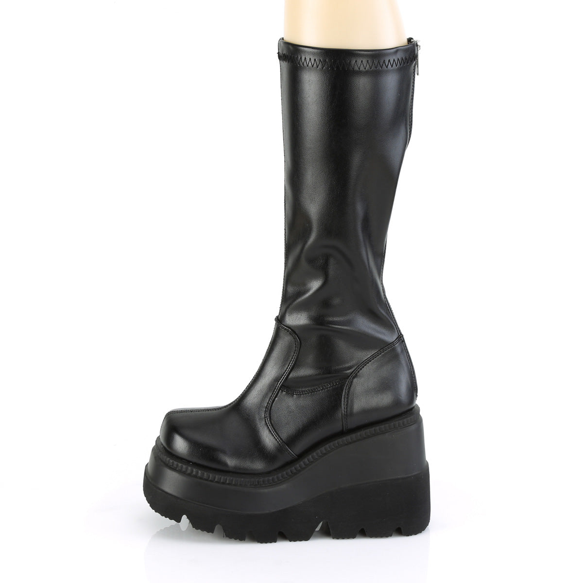 SHAKER-65 4 1/2" Wedge PF STR Knee High Boot, Back Zip
