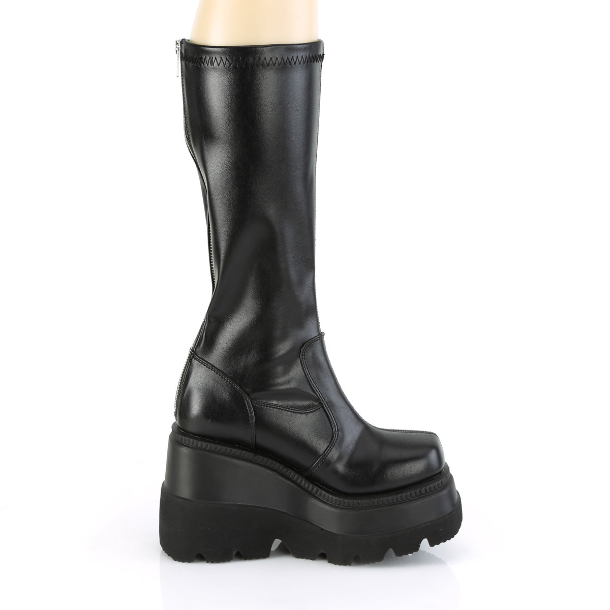 SHAKER-65 4 1/2" Wedge PF STR Knee High Boot, Back Zip