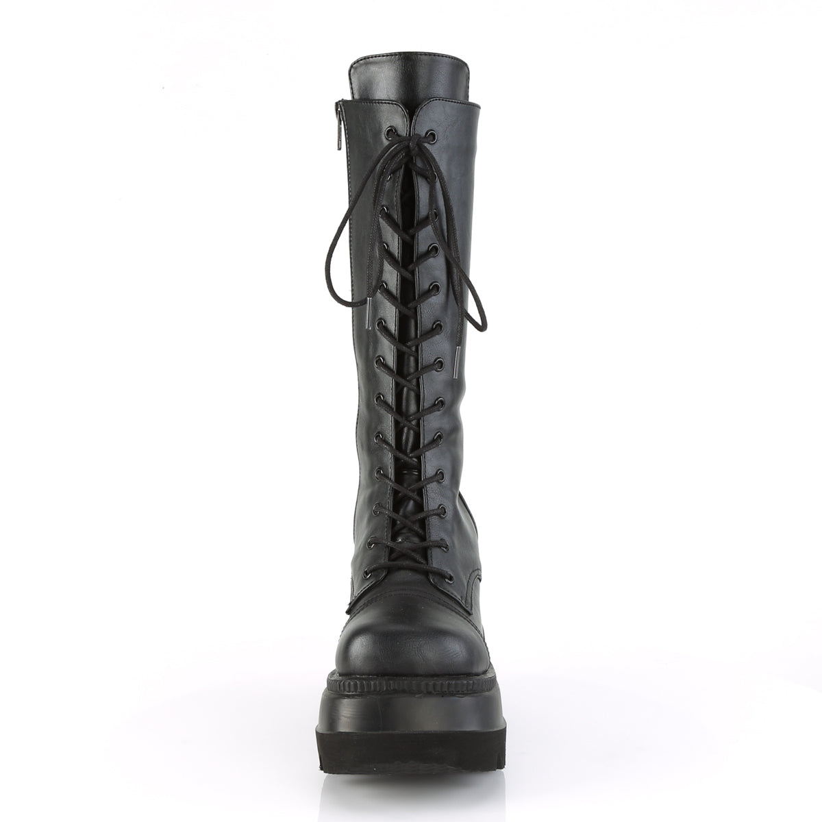 SHAKER-72 4 1/2" Wedge PF Lace-Up Mid-Calf Boot, Side Zip