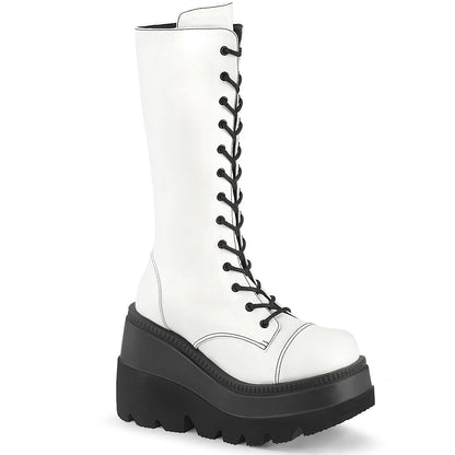 SHAKER-72 4 1/2" Wedge PF Lace-Up Mid-Calf Boot, Side Zip