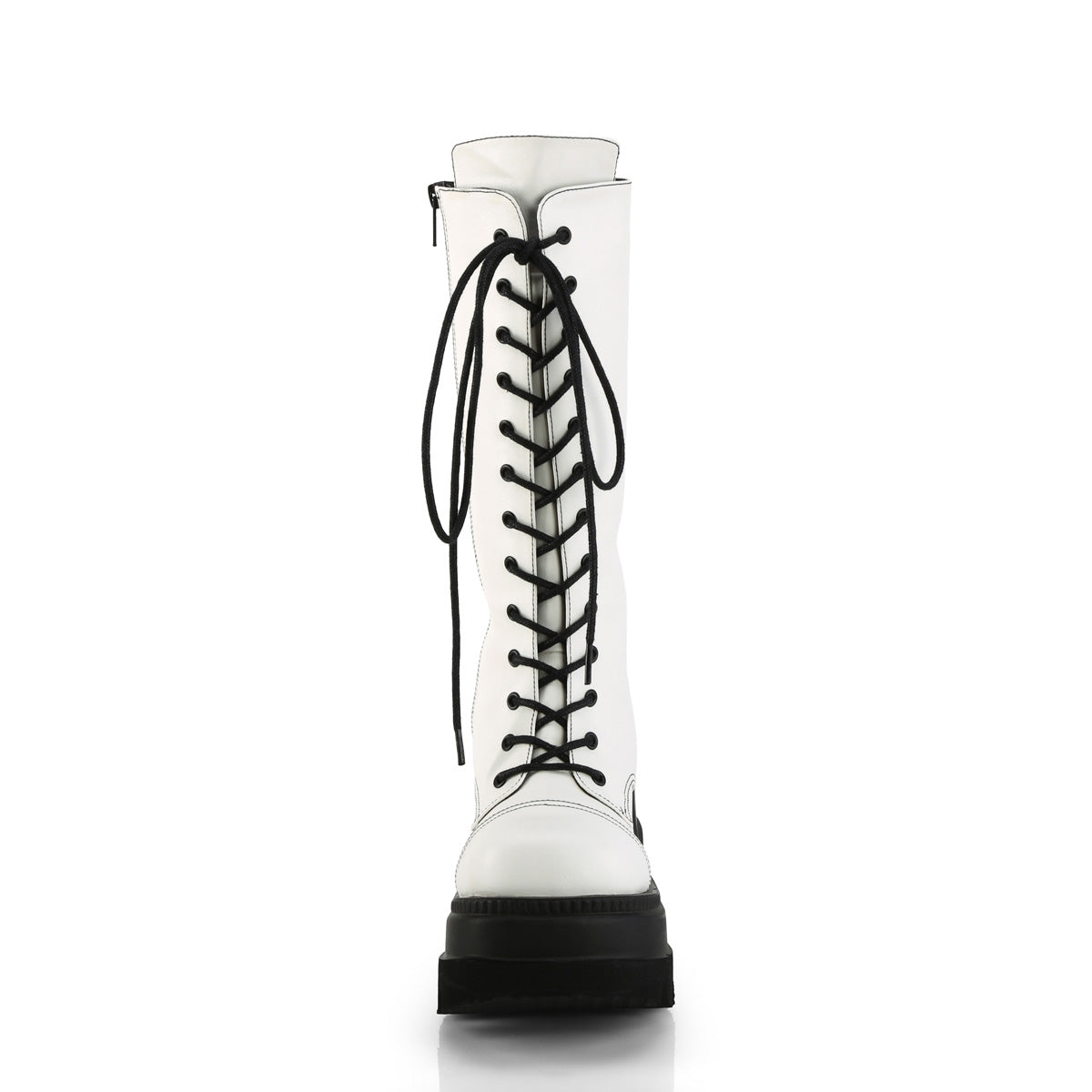 SHAKER-72 4 1/2" Wedge PF Lace-Up Mid-Calf Boot, Side Zip