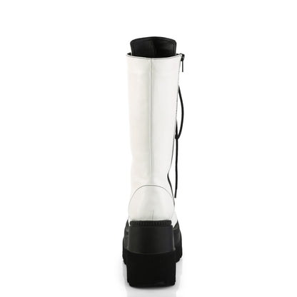 SHAKER-72 **4 1/2" Wedge PF Lace-Up Mid-Calf Boot, Side Zip