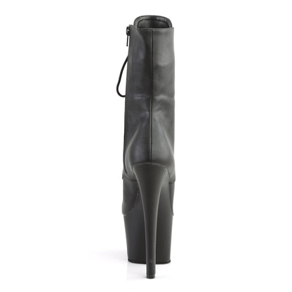 SKY-1020 *7" Heel, 2 3/4" PF Lace-Up Front Ankle Boot, Side Zip