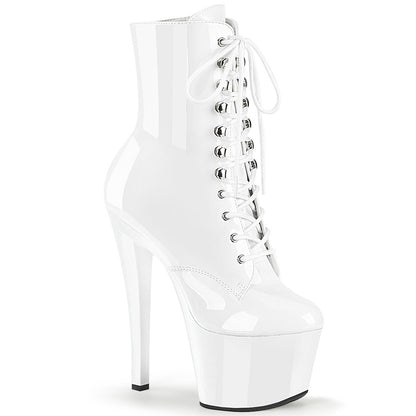 SKY-1020 *7" Heel, 2 3/4" PF Lace-Up Front Ankle Boot, Side Zip