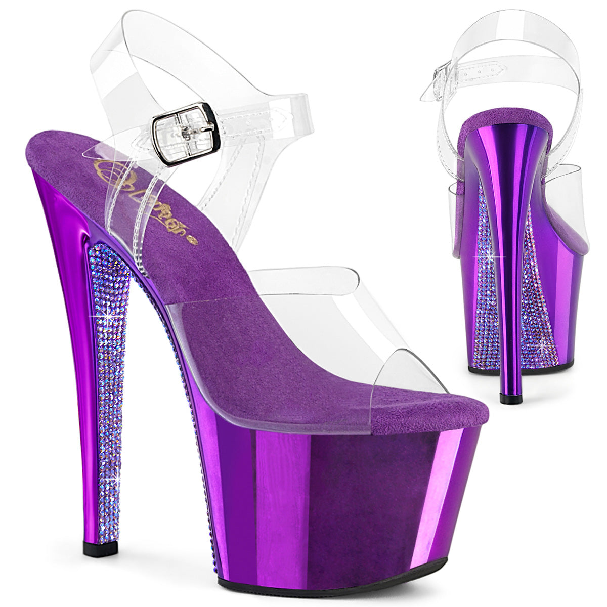 SKY-308CHRS 7" Heel, 2 3/4" PF Ankle Strap Sandal