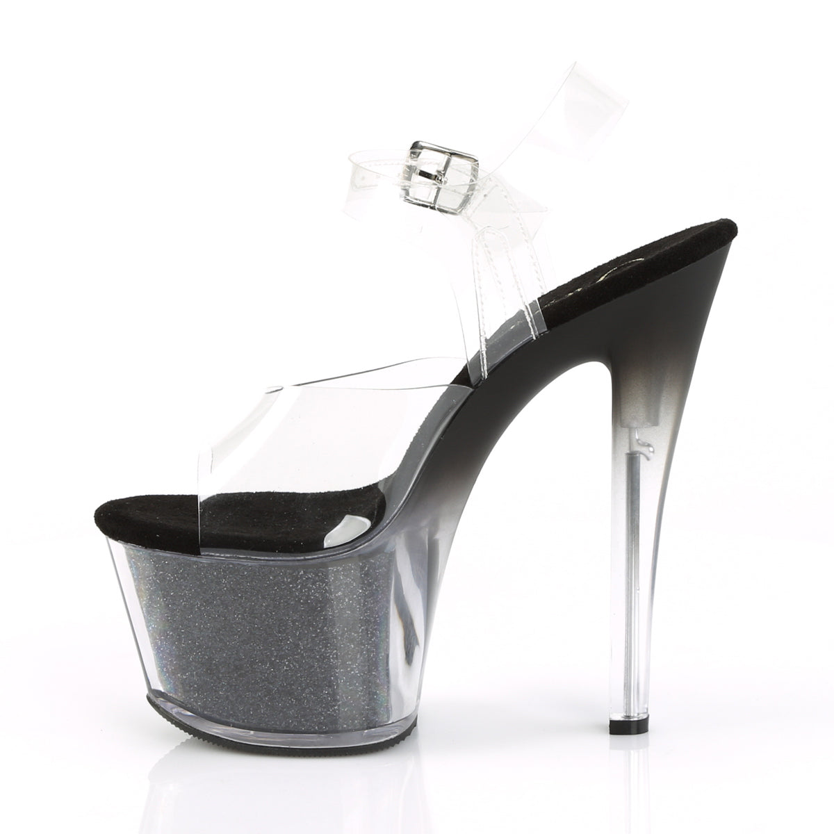 SKY-308G-T *7" Heel, 2 3/4" PF Ankle Strap Sandal w/ Tinted Heel