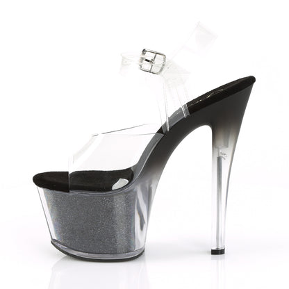SKY-308G-T *7" Heel, 2 3/4" PF Ankle Strap Sandal w/ Tinted Heel
