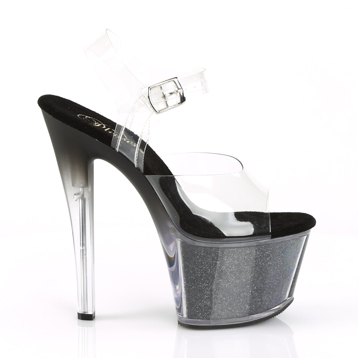 SKY-308G-T *7" Heel, 2 3/4" PF Ankle Strap Sandal w/ Tinted Heel