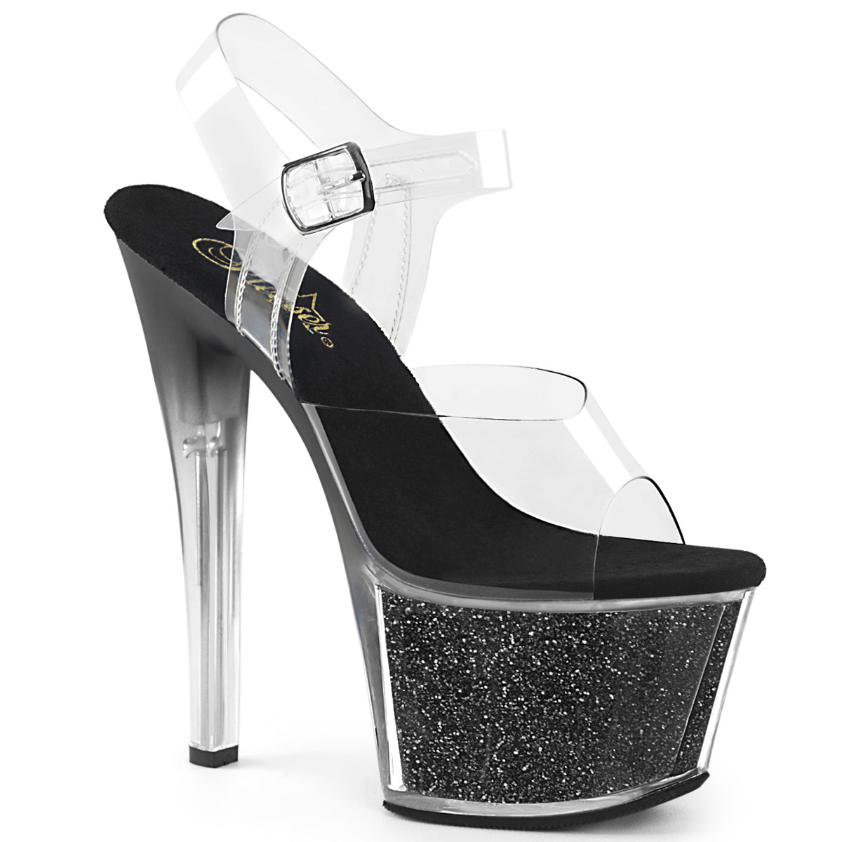 SKY-308G-T *7" Heel, 2 3/4" PF Ankle Strap Sandal w/ Tinted Heel