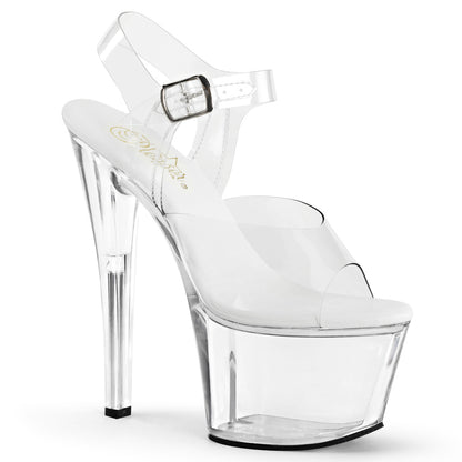 SKY-308VL 7" Heel, 2 3/4" PF All Vegan Ankle Strap Sandal