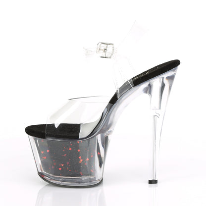 SKY-308WHG *7" Heel, 2 3/4" PF Ankle Strap Sandal w/ Liquid Infused PF