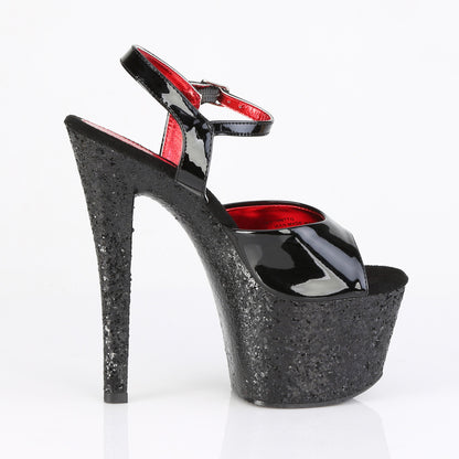 SKY-309 **7" Heel, 2 3/4" PF Two Tone Ankle Strap Sandal