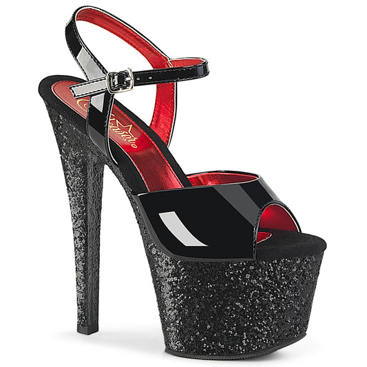 SKY-309 **7" Heel, 2 3/4" PF Two Tone Ankle Strap Sandal