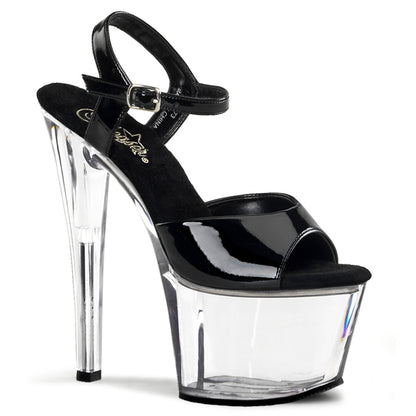 SKY-309 **7" Heel, 2 3/4" PF Two Tone Ankle Strap Sandal