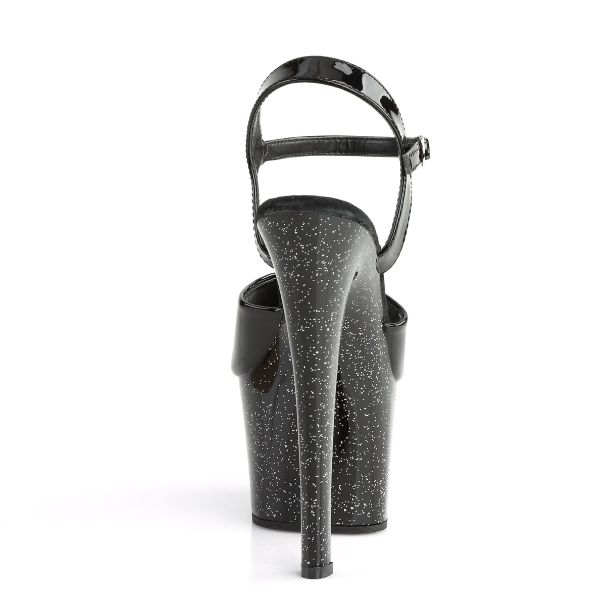 SKY-309MG 7" Heel, 2 3/4" PF Ankle Strap Sandal w/Mini Glitter