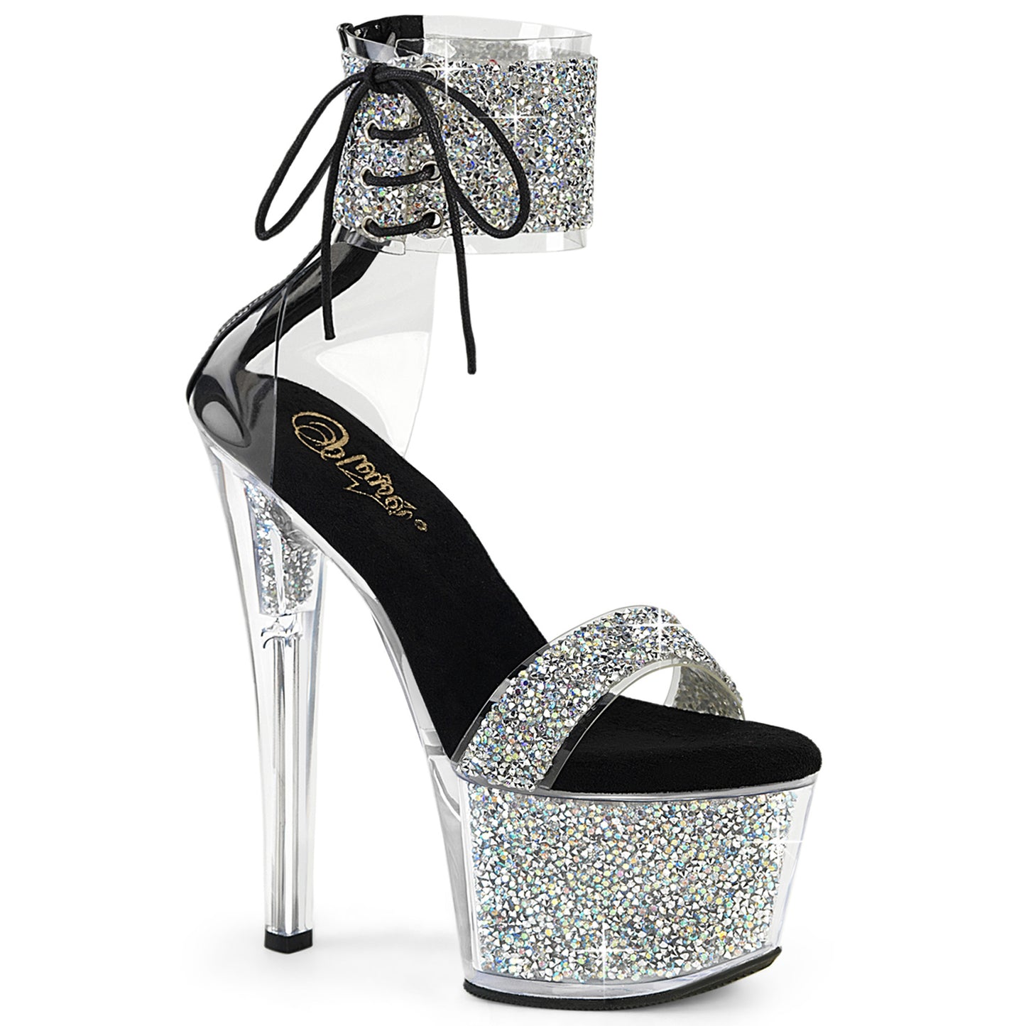 SKY-327RSI 7" Heel, 2 3/4" PF Ankle Cuff Sandal w/RS, Back Zip