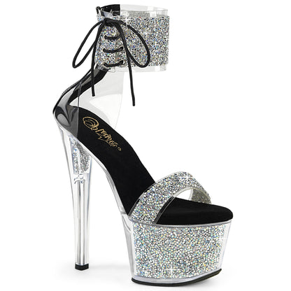 SKY-327RSI 7" Heel, 2 3/4" PF Ankle Cuff Sandal w/RS, Back Zip
