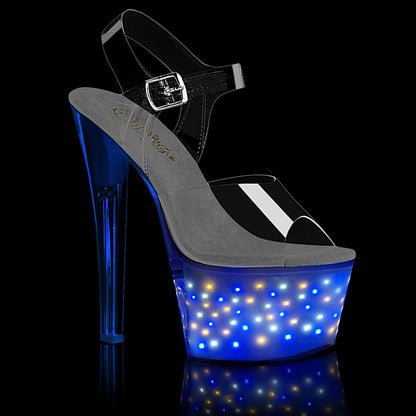 ECHOLITE-708 7" Heel, 2 3/4" PF LED Illuminated Ankle Strap Sandal