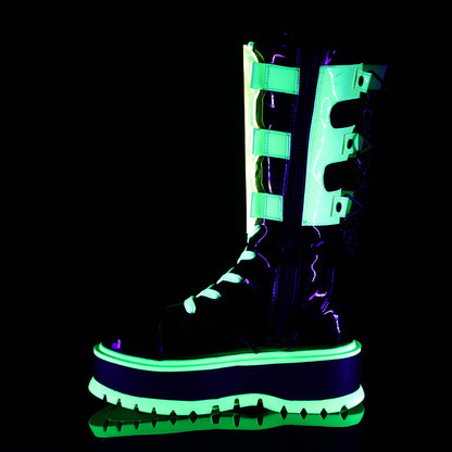 SLACKER-156 *2" PF Lace-Up Mid-Calf Boot, Metal Side Zip