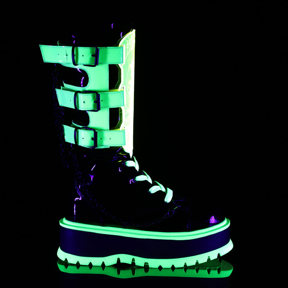 SLACKER-156 *2" PF Lace-Up Mid-Calf Boot, Metal Side Zip