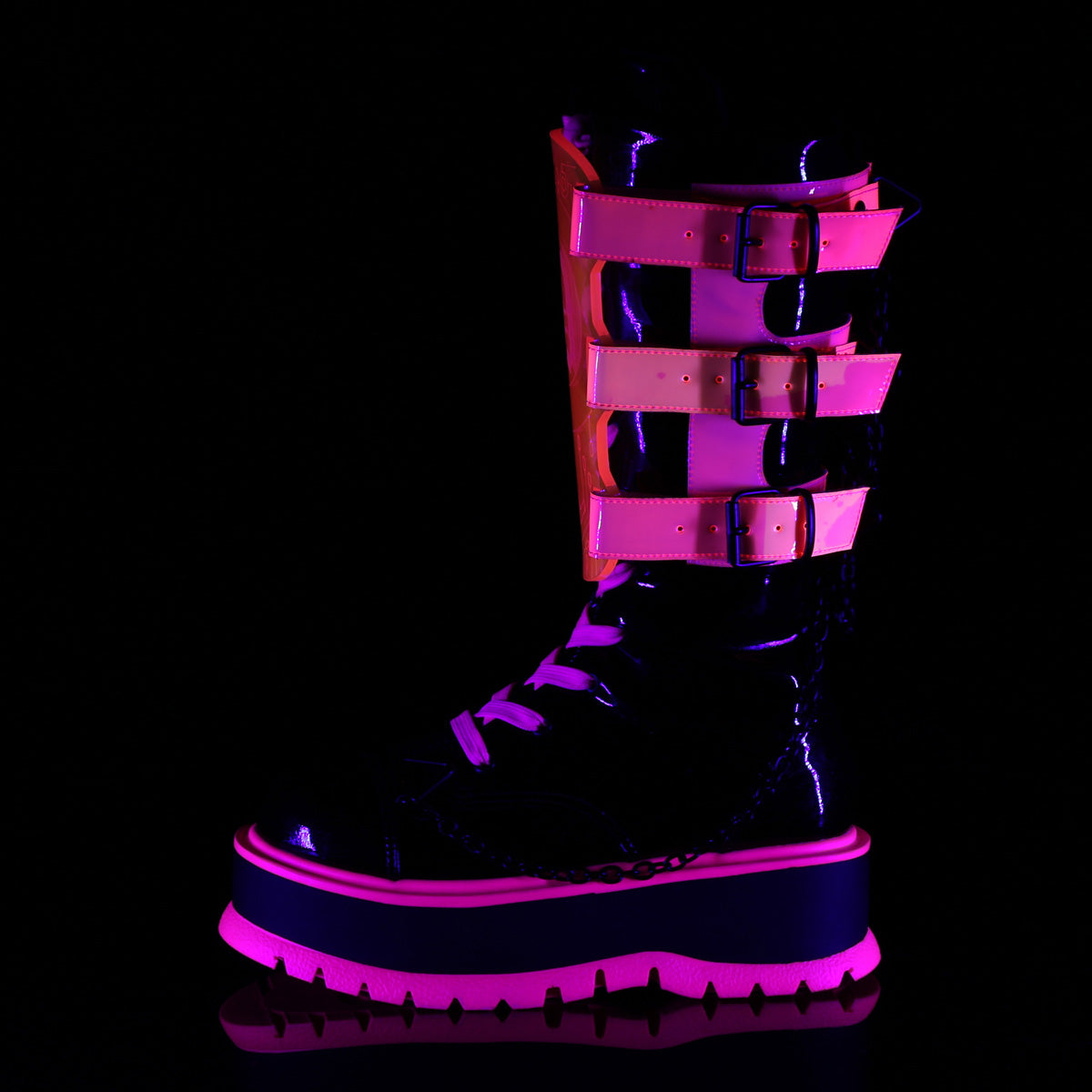 SLACKER-156 *2" PF Lace-Up Mid-Calf Boot, Metal Side Zip