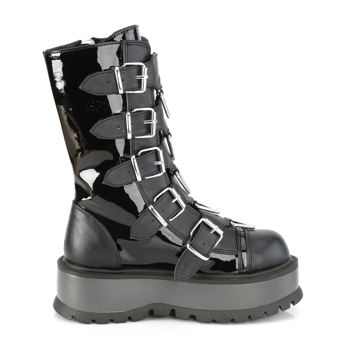 (Used) SLACKER-160 2" PF Mid-Calf Boot with 5 Buckle Straps Outside Zip, Size 6