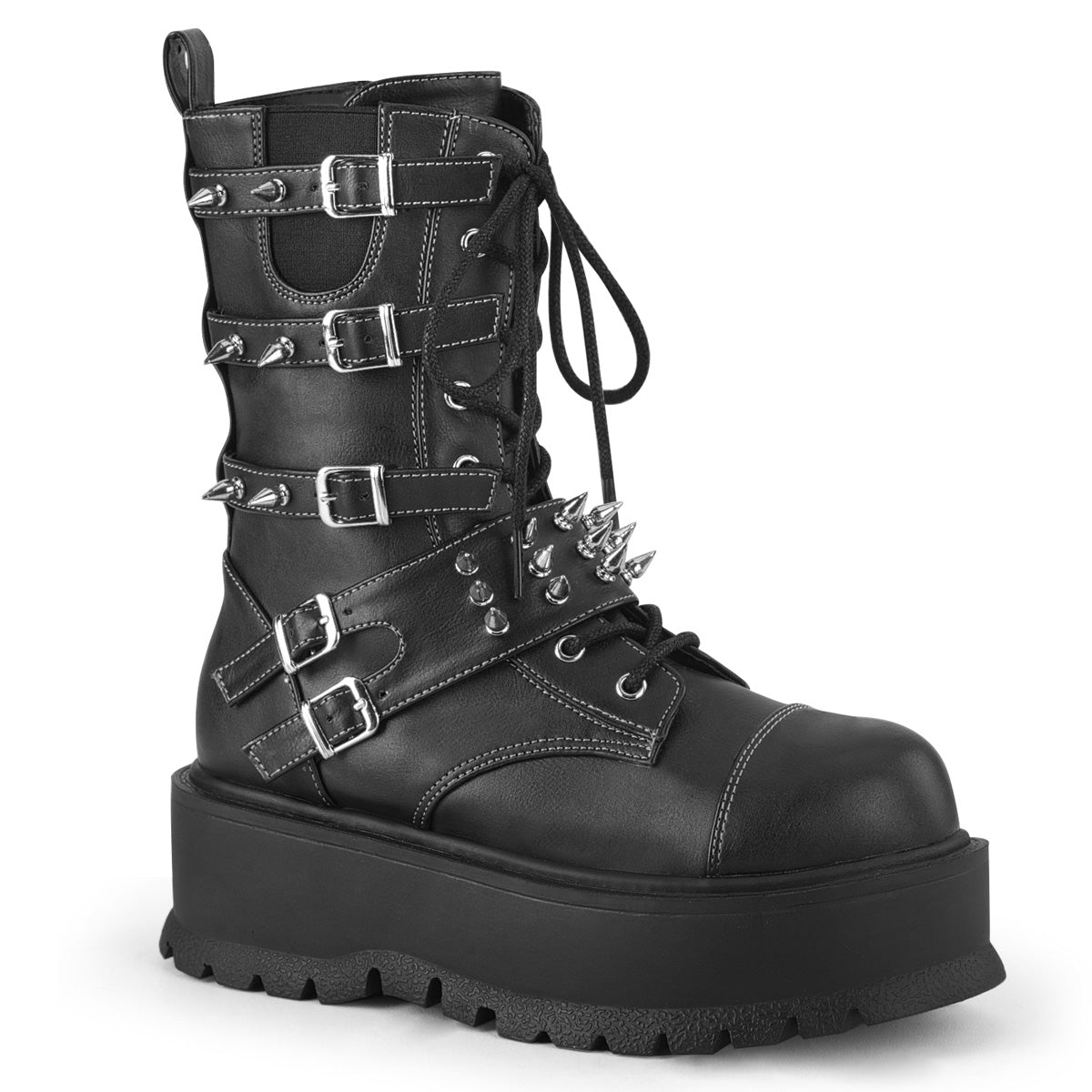 SLACKER-165 2" PF Lace-Up Mid-Calf Boot, Side Zip