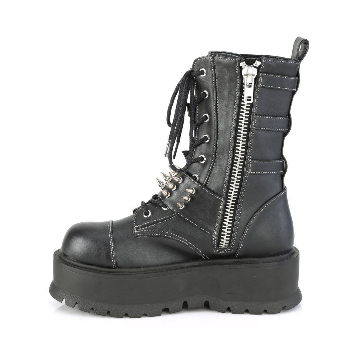 SLACKER-165 2" PF Lace-Up Mid-Calf Boot, Side Zip