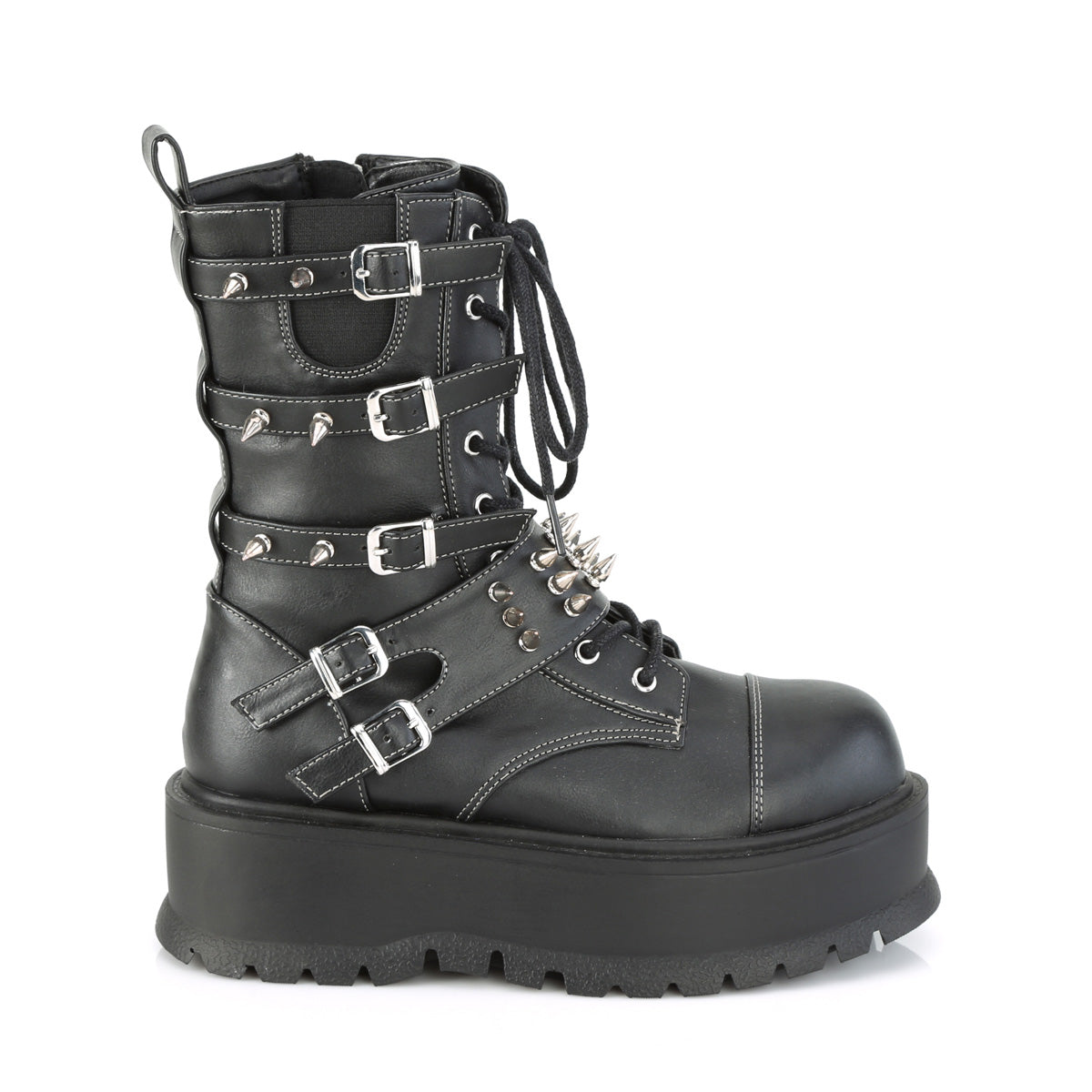 SLACKER-165 2" PF Lace-Up Mid-Calf Boot, Side Zip