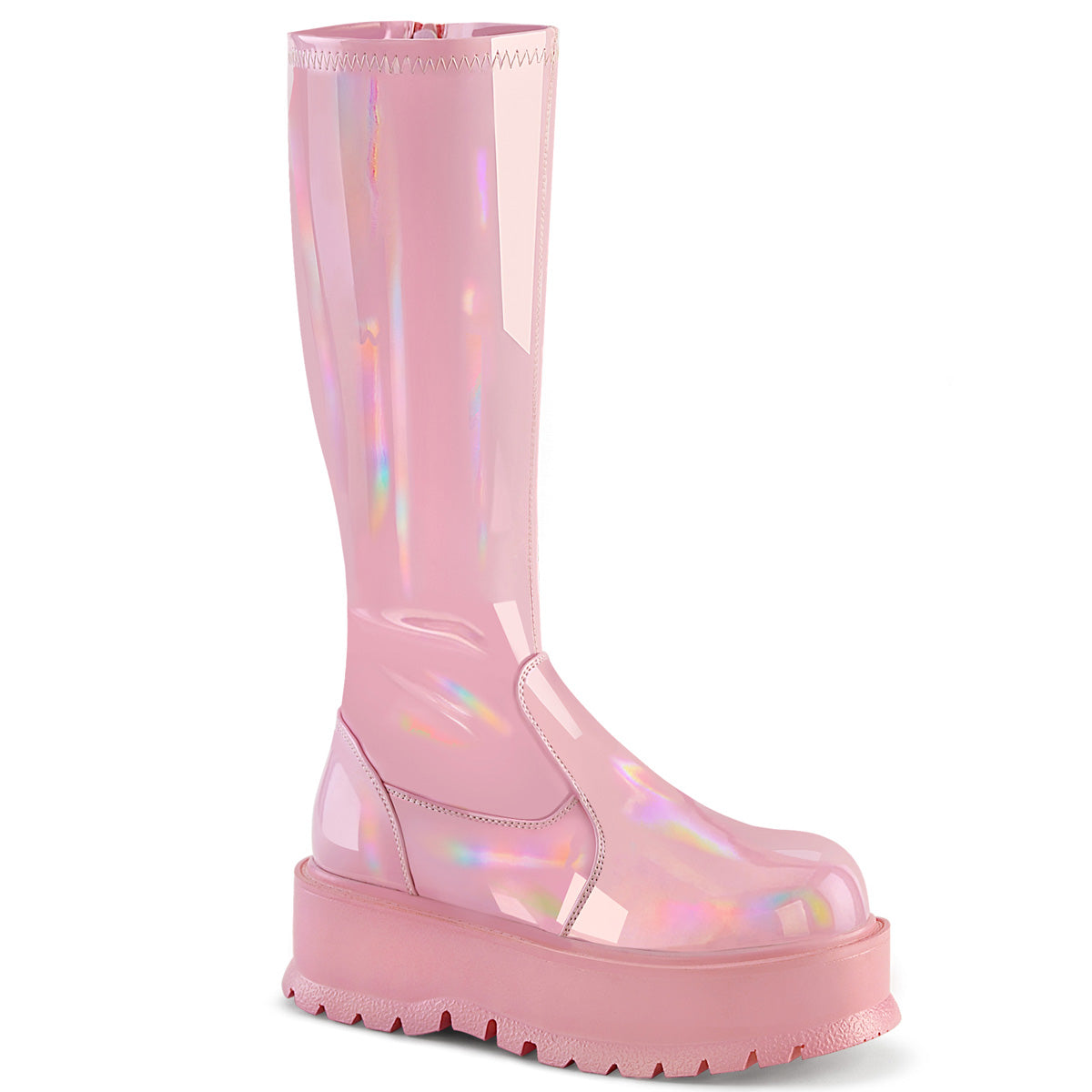 SLACKER-200 *2" PF STR Knee High Boot, 1/2 Side Zip