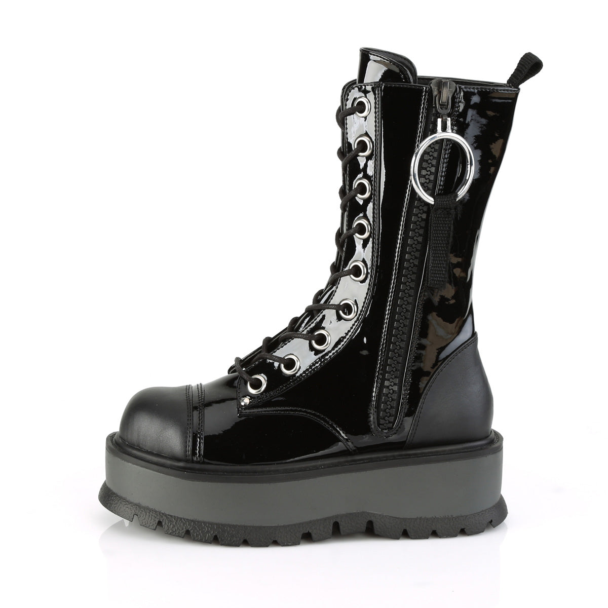 SLACKER-220 2" PF Lace-Up Mid-Calf Boot, Outside Zip