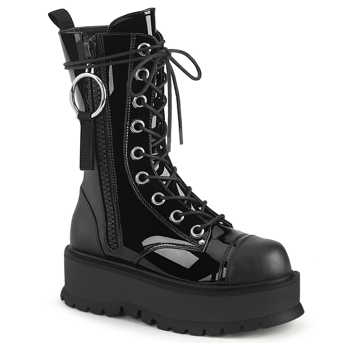 SLACKER-220 2" PF Lace-Up Mid-Calf Boot, Outside Zip