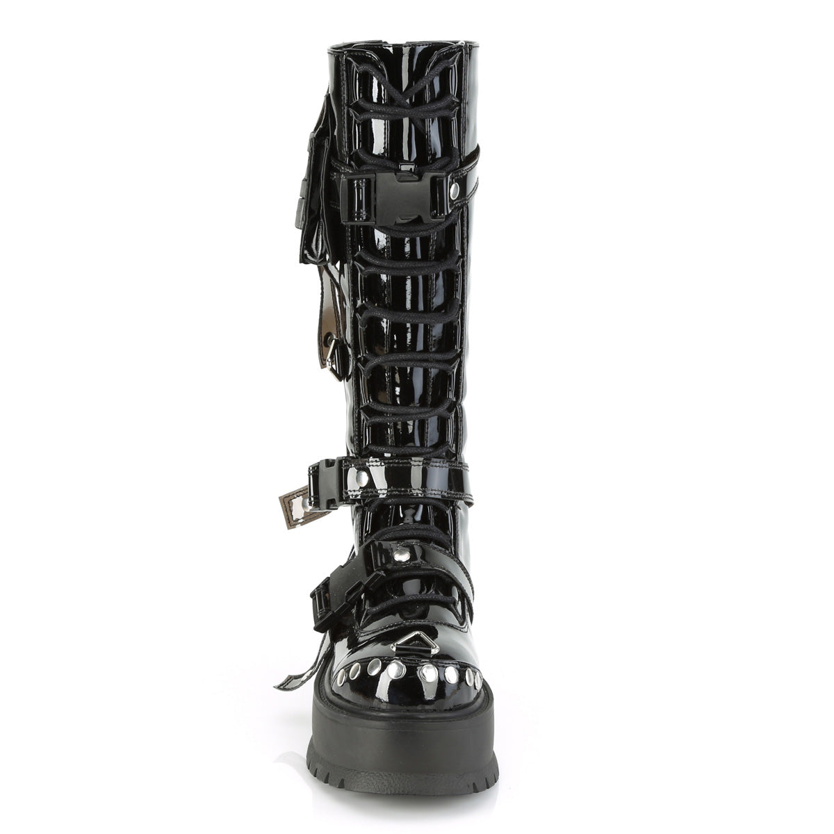 SLACKER-260 2" PF Lace-Up Knee High Boot, Back Metal Zip
